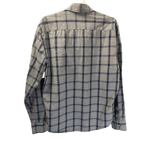 UNTUCKit Mens Blue/Gray Button Up Shirt Plaid Medium - Picture 4 of 6